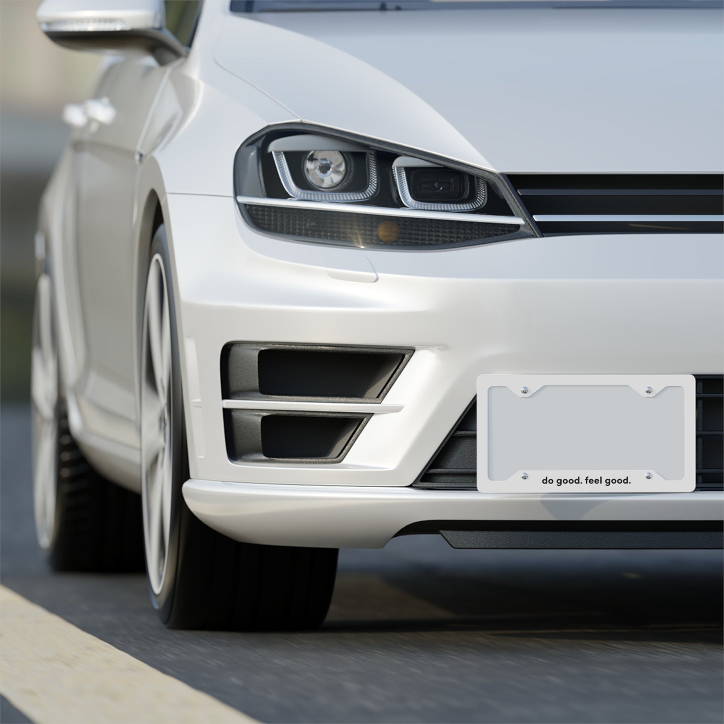 Metal License Plate Frame - do good. feel good.
