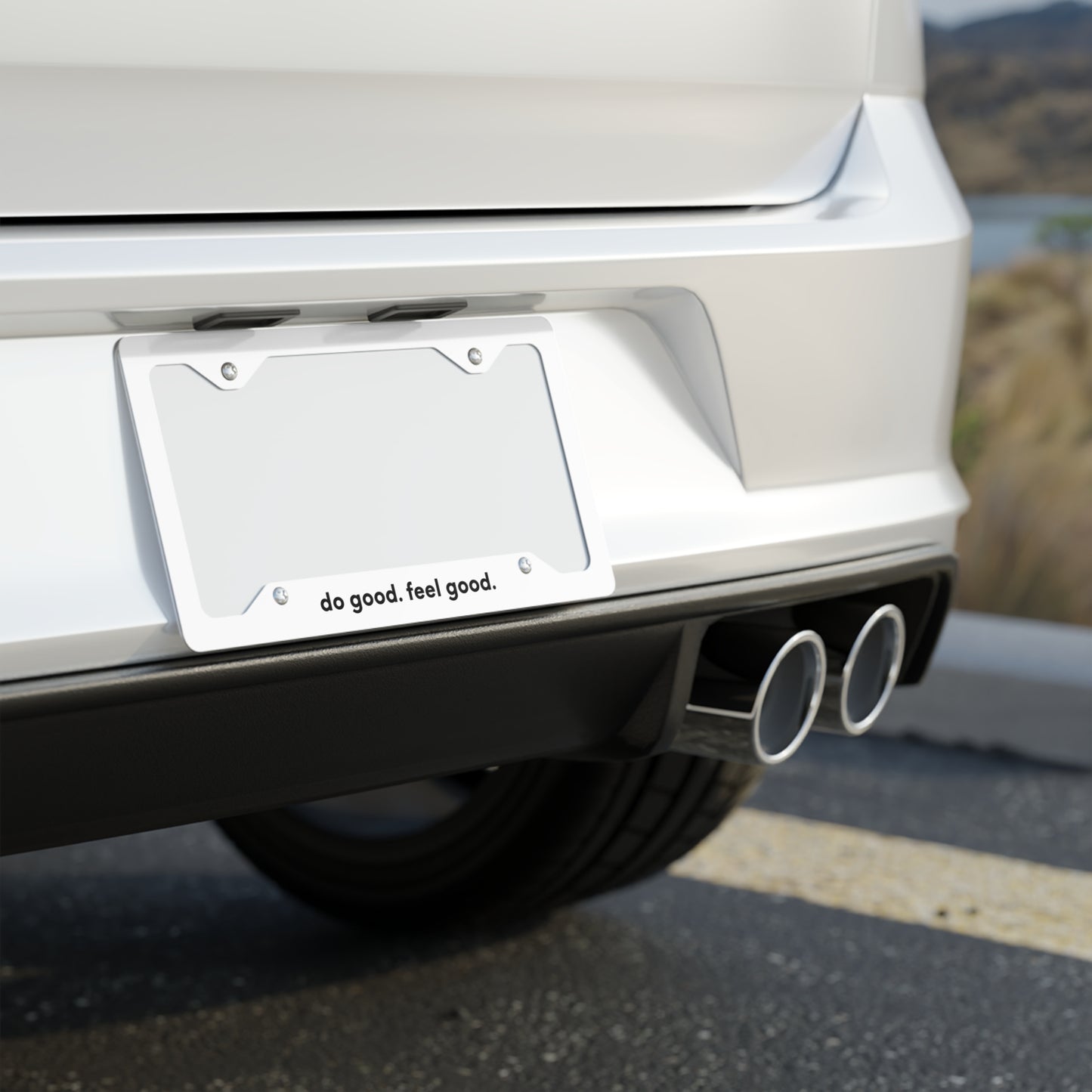 Metal License Plate Frame - do good. feel good.
