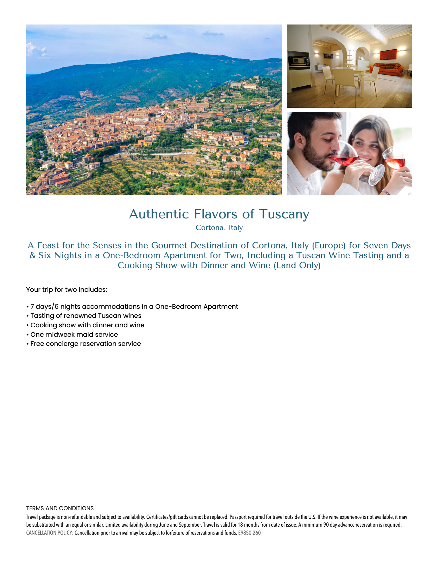 Authentic Flavors of Tuscany [Cortona, Italy - 7 Days/6 Nights]