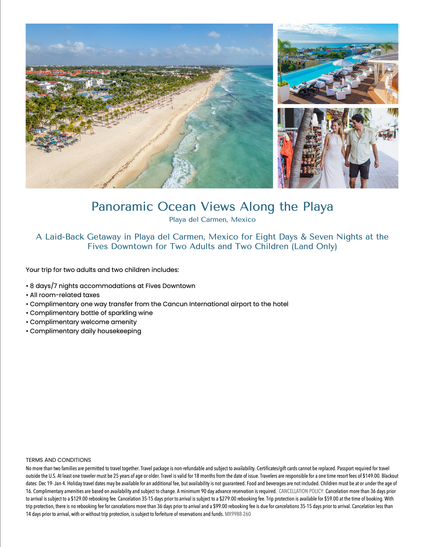Panoramic Ocean Views Along the Playa [8 Days - 7 Nights in Playa del Carmen, Mexico]